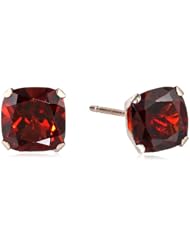 10k Gold Cushion-Cut Gemstone Stud Earrings