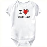 Baby Bodysuit White I Love Underwater Rugby  Sports 3  6 Months