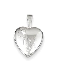 Sterling Silver Its A Girl 12mm Heart Locket