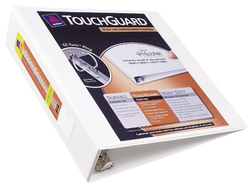Avery Touchguard Antimicrobial View Binder with 2 Inch One Touch EZD Ring, White (17143)