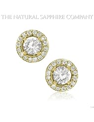 1.28ct. Natural White Sapphire Earrings with 32 Pave Dia 0.40ct. total