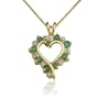 18k Yellow Gold Plated Emerald w/ Diamond-Accent Heart Pendant