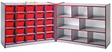 Early Childhood Resource ELR-0846-RD 25 Tray Large Laminate Storage and Cabinet with Bins - Red