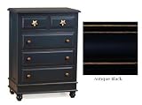 Alligator Enterprises 12307SAB Stars Five Drawer Dresser in Antique Black
