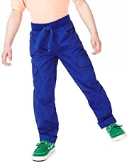 Pure Cotton Ribbed Waistband Cargo Trousers