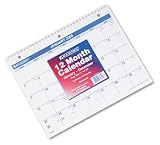 AT-A-GLANCE PM17028 Wirebound Desk/Wall Monthly Calendar, 3-Hole Punched, 11 X 8-1/2, Carton of 12