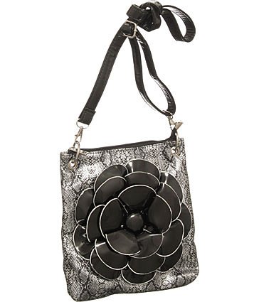 Patent Big Bloom Python Crossbody Swingpouch