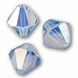 20 BICONE 6mm Swarovski LIGHT SAPPHIRE AB 5301 Crystal Beads.