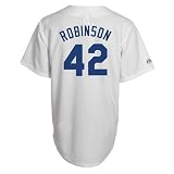 Jackie Robinson Dodgers Majestic White Cooperstown Throwback Replica Jersey