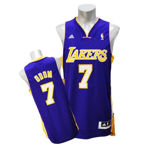(アディダス)Adidas NBA レイカーズ #7 ラマー・オドム Revolution Swingman ジャージ (ロード) - L