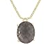 10k Yellow Gold Smoky Quartz Oval Pendant, 18