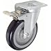 RWM Casters VersaTrac 27 Series Plate Caster, Swivel with Brake & Lock, Urethane on Polypropylene Wheel