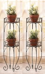 SET OF TWO-TIER PLANT STAND