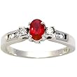14K White Gold Ruby and Diamond Ring
