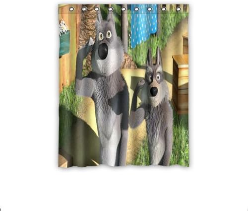 Daniellestore Custom Masha and the Bear Wolves Window Curtain Drapery/Panels/Treatment Polyester Size 52w x 63h inches(One Piece)