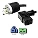 NEMA 5-20P to a Right Angle C19 Power Cord - 8 foot, 20A/125V, 12 AWG- UL Listed - Iron Box # IBX-8887-08