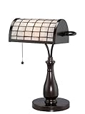 Table Lamp with Shell Tiffany Shade in Dark Bronze Finish