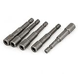 uxcell　六角ナットドライバー　金属　シルバーグレー　5個入り　ハードウェアツール　ナットドライバーセット