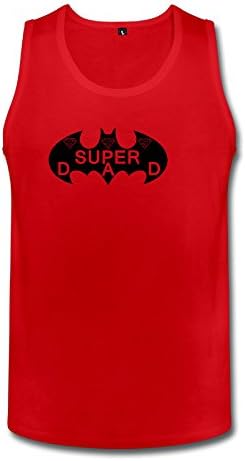 Men's Batman Super Dad Tank Top Medium Red
