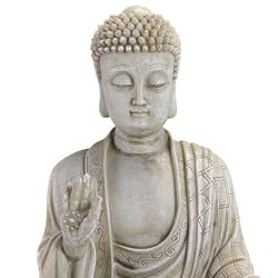 Ivory Shade Serene Buddha Statue