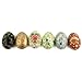 Set of 6 Flowers and Birds Wooden Pysanky Ukrainian Easter Eggs Pysanky 3 Inches