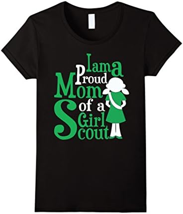 Women's I Am A Proud Mom Of A Girl Scout TShirt XL Black