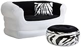 Pure Comfort 8513LS Inflatable Zebra Love Seat and Ottoman