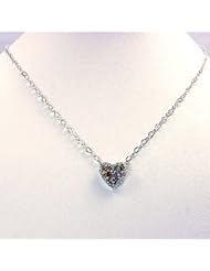 Sterling Silver Multigem Heart Necklace