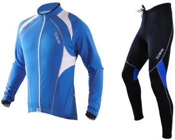 SOBIKE Cycling Suits Fleece Thermal Long Jersey Pants Tights-Cruise Blue Black (3XL)