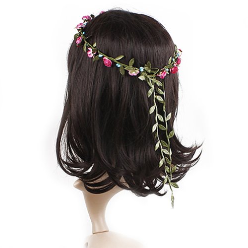 Women's Boho Floral Flower Crown Wedding Garland Headband Hair Band