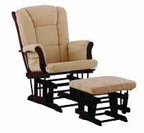 StorkCraftTuscanyGliderandOttoman,Cherry/Beige