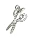 Adorable Small Hairdressers Scissors Charm Necklace with Ice Crystals Silver Tone