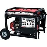 10000w 15 Hp Electri Start Generator With Mobility Cart, Carb