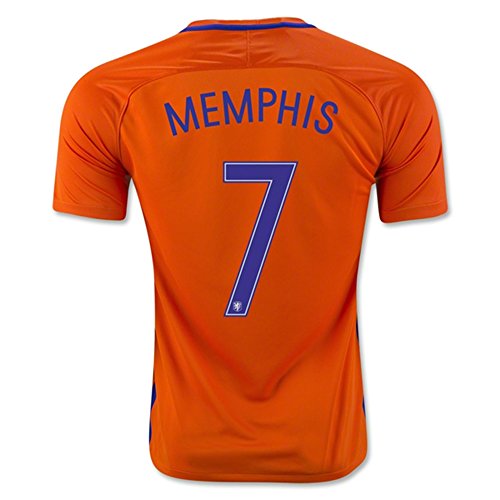 2016 UEFA Euro Cup Niederlande National 7 Memphis depay Home Football Soccer Jersey in Orange Small Orange – orange
