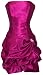 Strapless Satin Bubble Dress Prom Formal Holiday Party Cocktail Gown Bridesmaid, Small, fuchsia