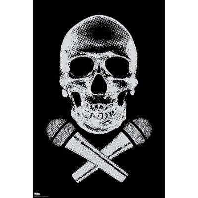 Professionally Plaqued Steez (Skull) Art Poster Print - 24x36 with RichAndFramous Black WoodMounting