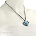 Chuvora Hand Blown Venetian Murano Glass Blue with Tiny Flowers Pendant Necklace, 18-20 inches