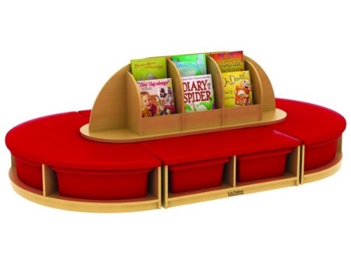Early Childhood Resources ELR-0772 5pc Reading Sectional with Book Storage and 10 Trays