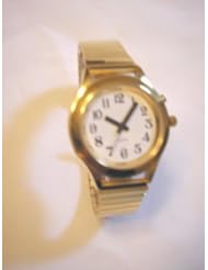 Ladies Deluxe Talking Wrist Watch Gold Tone for Low Vision or Blind