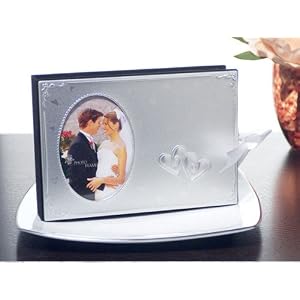 Silver Metal Photo Album w Double Hearts (Set of 72) by Wedding Favors & BaShower Gifts