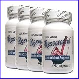 FOUR (4) PACK**BEST VALUE** - EXTRA HIGH POTENCY RESVERATROL 500 MG 60 Caps. - FREE SHIPPING