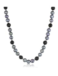 Honora "Eclipse" Freshwater Cultured Pearl and Onyx Necklace, 18"