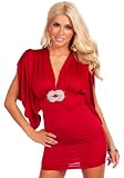 Deep V-neck Smooth Kimono Sleeves Thin Empire Waist Rhinestone Fitted Cocktail Mini Dress