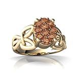 14K Yellow Gold Cognac Diamond Celtic Knot Ring