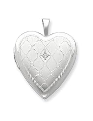Genuine .925 Sterling Silver & Diamond 20mm D/C Heart Locket. 100% Satisfaction Guaranteed.