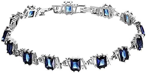 Women Fashion Roman Numbers Tennis Bracelets Color Blue