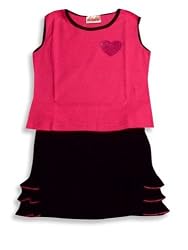 Mish Mish Mish Mish - Girls 2-Piece Skirt Set, Pink/ Black