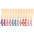Ladies Cotton 12 Pairs Colorful Houndstooth Crew Ladies Mid Calf Socks Cotton Set