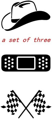 COWBOY HAT BANDAID CHECKERED FLAGS SIGN Decal LAPTOP Decals WINDOW BUMPER CLING CAR TRUCK STICKER BOAT CROWN Vinyl Decor