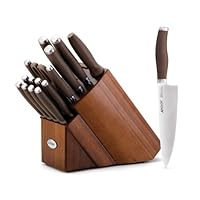 Anolon Advanced Bronze Collection Santoprene Cutlery 17-Piece Block Set, Bronze